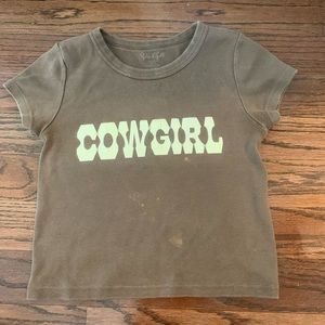 cowgirl shirt. brown, used.